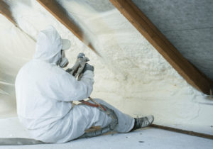spraying insulation foam